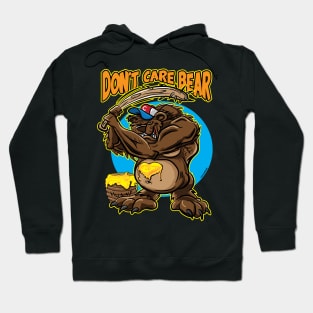 Don't Care Bear with baseball bat Hoodie